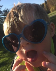 Neelam wearing blueheart glasses